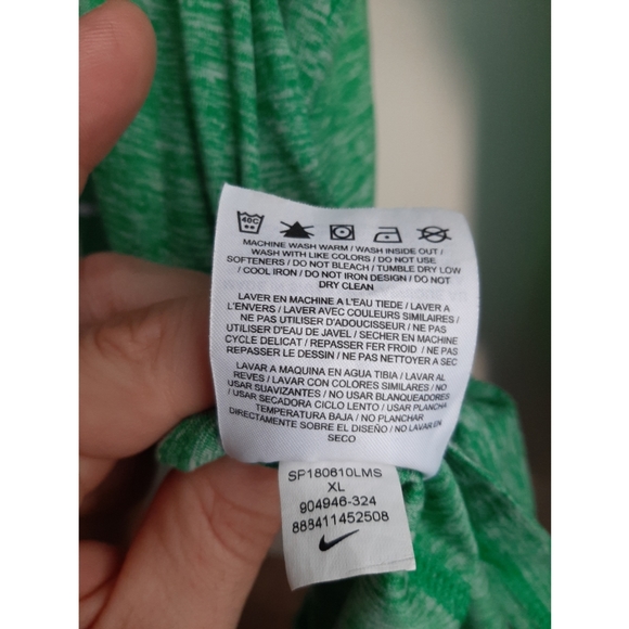 Green Nike Dri Fit Hal Zip Running Shirt - Picture 3 of 3